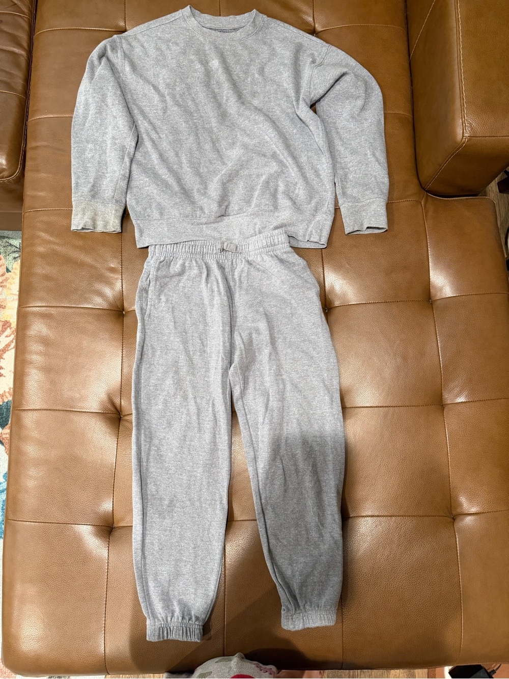 Athletic Works Boys Gray Soft Fleece 2pc Set Sweatshirt & Pants Size 10/12 Husky